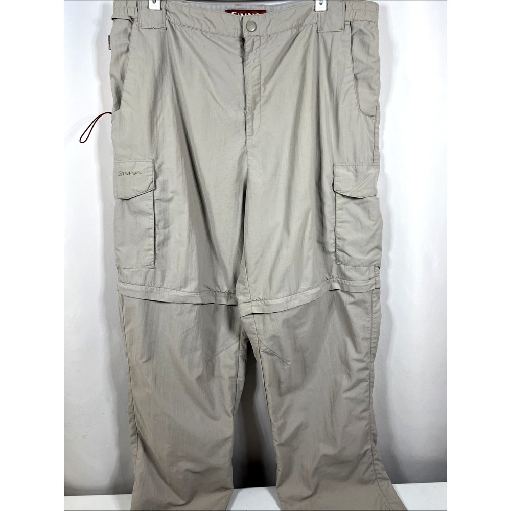Simms Fishing Products Mens Convertible Lightweight Insect Shield Pants Size XL